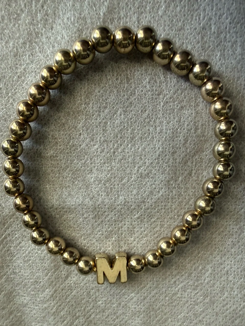 Gold Beaded 'W' Stretch Bracelet